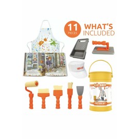 Li'l Gen Pretend Play Dress Up Painter Girls & Boys - Cap Apron Painter's Supplies & Book