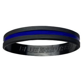 BLUE INSPIRED Thin Blue Line Bracelet and Prayer Card | Back The Blue, Pro Law Enforcement | Navy Blue | Husband/Wife, Men/Women