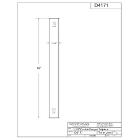 Westbrass D4171-RAW Double Ended Flanged Tailpiece, Unfinished