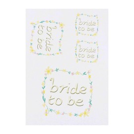 4 x 'Bride To Be' Temporary Tattoos - Water Resistant, Skin-Safe, Non-Toxic Transfers, Mixed Sizes (TO00076260)