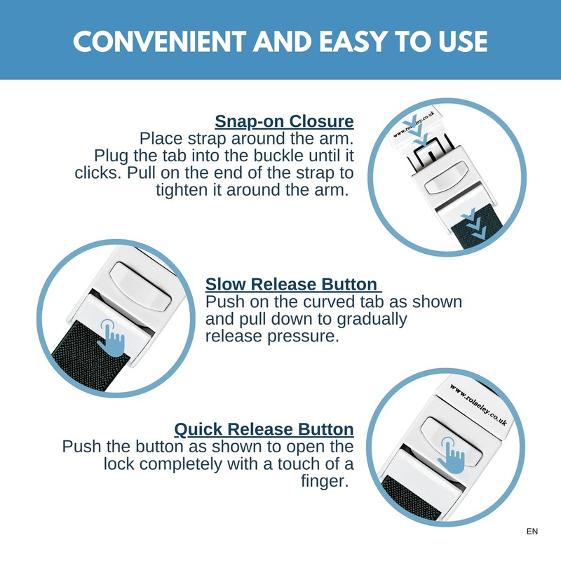 Pack of 3 different colour Quick Release Medical Tourniquets (BLACK/BLUE/PURPLE)