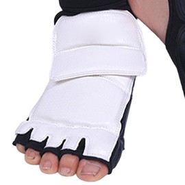 Korea Taekwondo Double Fixation Elastic Foot Protector Guard Martial Arts Kickboxing Karate Hapkido Taekwondo Foot Gear for Kids Boxing Foot Protector Gear Kung Fu Tae Kwon Do Feet Protective(L)