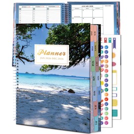 CAGIE Planner 2026 Monthly (Jan. 26-Dec. 26), 12 Month Academic Planner 8.5"x11", Large Daily Planner with Hourly Timeslot, Monthly Tab, Spiral Binding, Bookmark