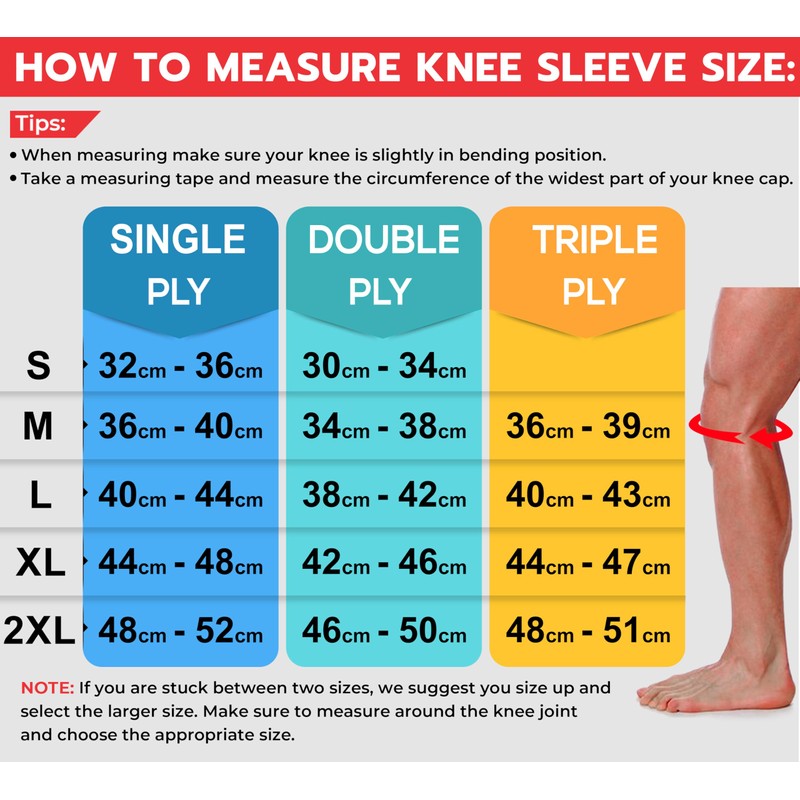 AQF Gym Knee Sleeves Weight Lifting – Single, Double &