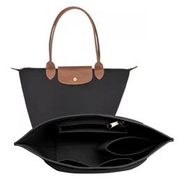 LOUKAYCCI Felt Purse Organizer Insert for Longchamp Le Pliage M Handbag Insert (Medium Beige)