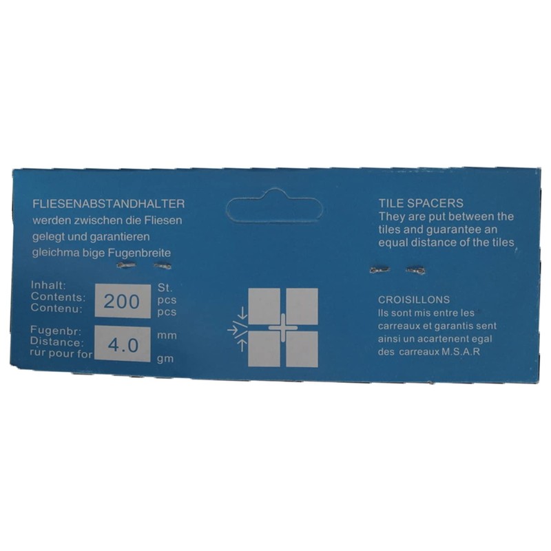 INTOX Tile Spacers Pack of 200 White (4.0 mm)