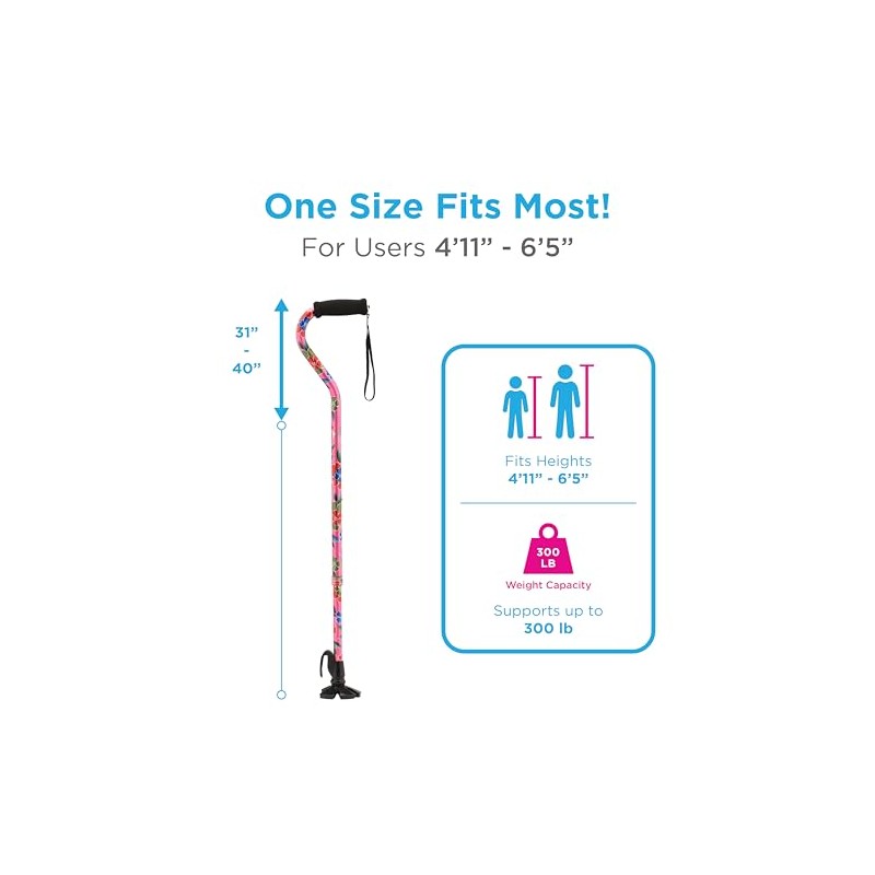 NOVA Shoe Horn Offset Cane – 2-in-1 Walking Cane &