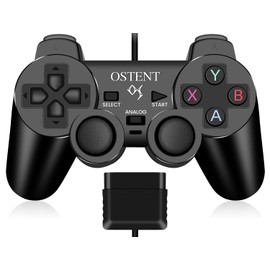 OSTENT コントローラー 有線 アナログ ゲームパッド ジョイスティック ジョイパッド Sony プレイステーション PS2 PS1 PS One PSX コンソール デュアルショック 振動ビデオゲーム用