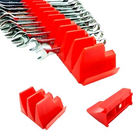 ISFQERON 92PC Magnetic Wrench Organizer for Toolbox Drawers - Heavy Duty Modular Tool Rack with SAE/Metric Labels,Customizable Storage & Strong Magnet Base (Red)