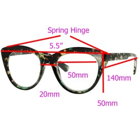 Kikisto over size Vintage Classic cateye reading glasses Bold Cat Eye Frame fashion CVST1523R (Green Tortoise, 1.5, multiplier_x)
