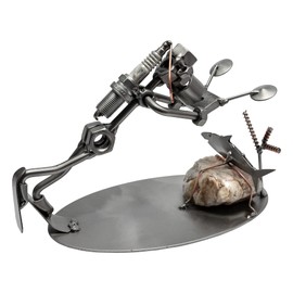 STEEMO Screw Man Diver Camera - Gift Diving - Decorative Figure - Metal Man Crafts Steel Grey 21 x 10 x 15 cm
