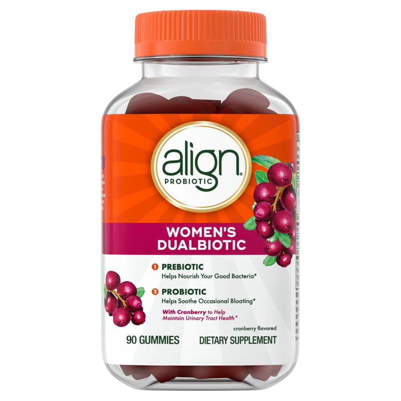 Align Align Probiotic, Women's Dualbiotic Gummies, Cranberry Flavor, 90ct
