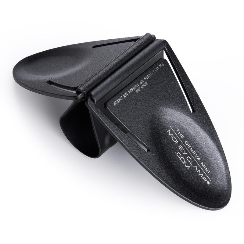 Mini Geneva Black Matte MoneyClamp®, The Only Money Clip that