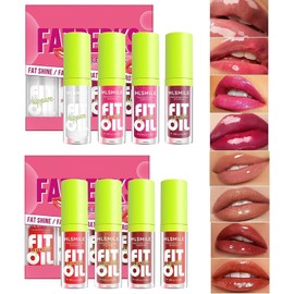 Lip Gloss Hidratante de 8 Colores, Lip Oil Transparente, Efecto Espejo, No pegajoso, Nutritivo y Duradero, No Se Desvanece Fácilmente, Cuidado Labial, Adecuado para Maquillaje Diario, Regalos
