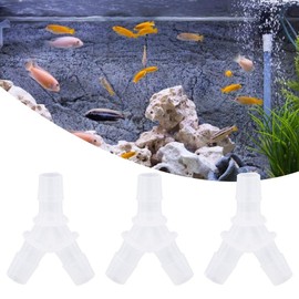 Pssopp Pack of 10 Aquarium Hose Connectors Aquarium Air Hose Y Hose Connector 3-Way Clear Air Valves Aquarium Air Hose (3.9 mm)