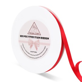 Handyman Crafts 3/8" Hot Red Double Faced Satin Ribbons 50 Yards HD Polyester Stain Ribbon,for Wedding Gift Wrapping, Florist,Flowers,Arts and Crafts,Balloons,Holidays,Christmas,Birthdays,Bow Making