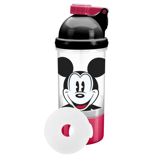 Planet Zak! Good to Go Mickey Mouse Snack and Sip Canteen with Removable Ice Pack, 15-Ounce Beverage Holder, 5-Ounce Snack Holder