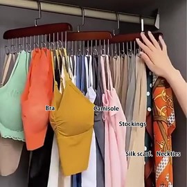 Tie Rack Tank Tops Hangers Bra Hanger with Upgraded 360°Rotating Metal Hooks Space Saving Closet Organizer for Ties, Belts, Bras, Tank Tops, Camisoles (2 Pack)