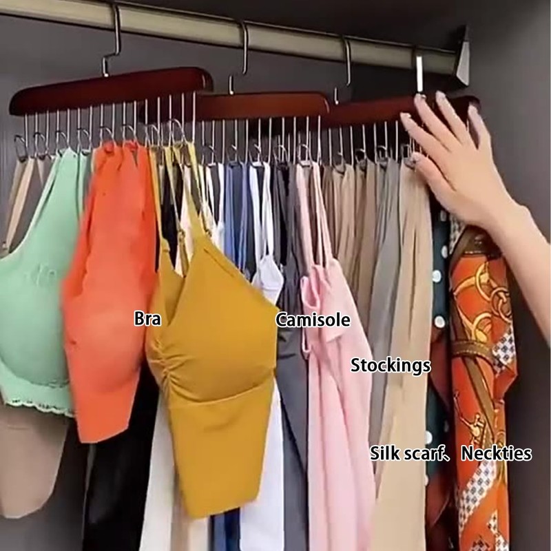 Tie Rack Tank Tops Hangers Bra Hanger with Upgraded 360°Rotating