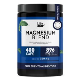 Magnesio Tipos Glicinato Citrato Gluconato Óxido 400 Cápsulas Life360
