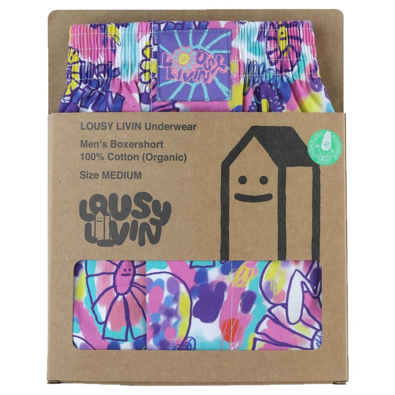 Lousy Livin Flowers Boxer Shorts, Iris blue