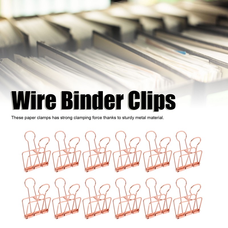 30Pcs Wire Binder Clips 2in Wide Hollow Out Strong Metal