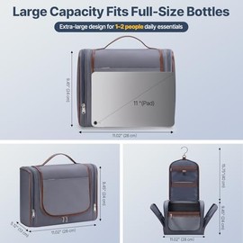 Hanging Travel Toiletry Organizer, Compact Cosmetic and Bathroom Storage Bag for Carry-On Packing - ZAHNI s