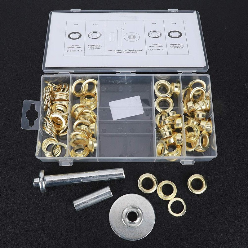 103 Piece Grommet Set Iron Galvanised Tent Eyelets Washer Installation