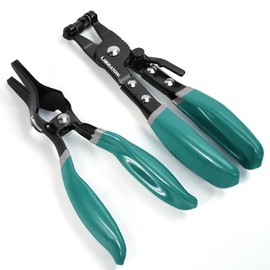 LIBRATON 2PCS Hose Clamp Pliers Set, with Hose Clamp Pliers, Hose Remover Pliers, Storage Pouch, Hose Remover Pliers for Fuel Oil Water Pipe, Hose Clamp Tool with Swivel for Removal and Installation