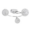 MiniSun Contemporary 3 Way Silver Chrome Swirl Design Flush Ceiling