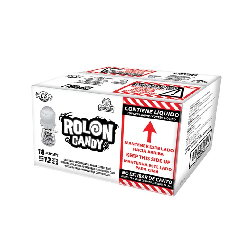 Rolon Candy 12 piezas, Rolon Liquido Sabores Frutales, Las Delicias.