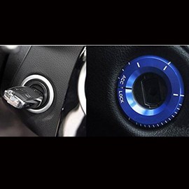 VIGORWORK Car Switch Ignition Key Ring Protector Decoration Sticker for Benz a Class C GLA C260L Blue