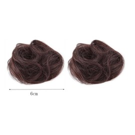 2Pcs Dark Brown Claw Clip Messy Bun Hairpiece Cat Ears Hair Bun Extensions Synthetic Donut Wig Accessory Updo Space Bun Hair Pieces for Women Lady
