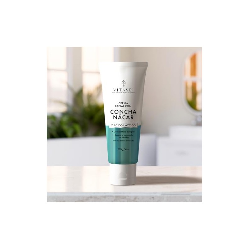 Vitasei Crema Facial con Concha Nácar y Ácido Láctico, Anti-Manchas,