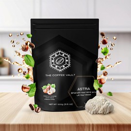The Coffee Vault Hazelnut Mushroom Coffee – Premium Coffee with Lion’s Mane Extract and Natural Hazelnut – 100g)
