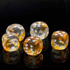 WeLoveBeads W6 Cube Crystal Orange/White Made in Germany Pack of 5