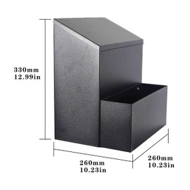 Wall Mount Mailbox with Flower Planter - Black Large Capacity Security Wall Mounted Mailbox - Waterproof Vertical Drop Mail Box Outdoor