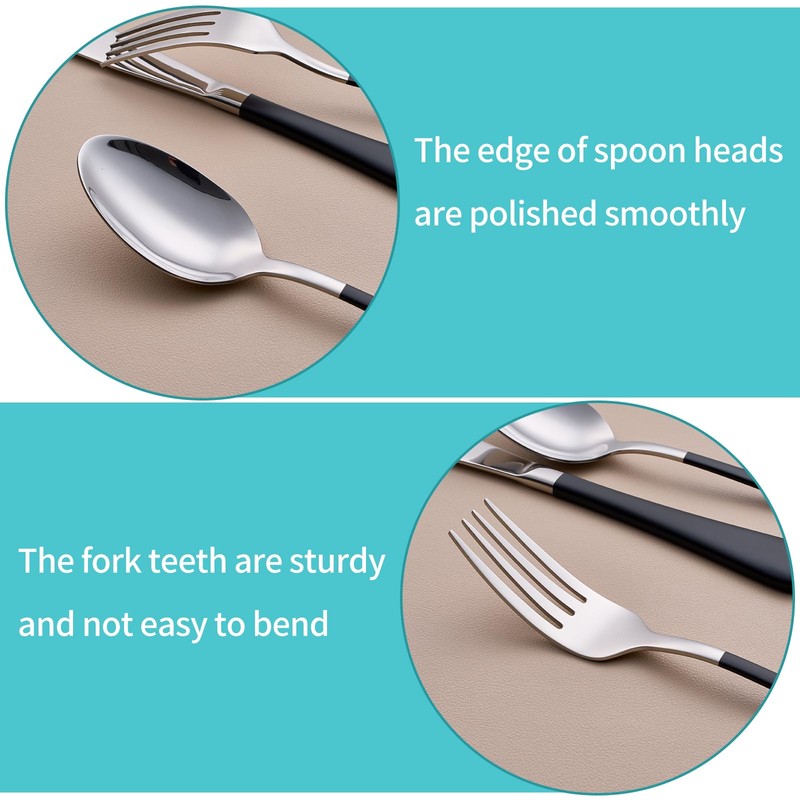 MDEALY 20-Piece Black Silverware Set for 4, 18/0 Stainless Steel