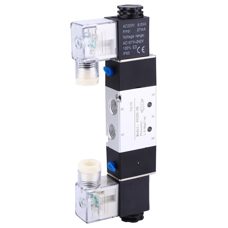 4V220-08 1/4" Inlet Outlet 1/8" Exhaust Pneumatic Solenoid Air Valve