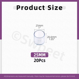 Swpeet 20Pcs 1" Clear Round Chair Leg Caps, Floor Protectors, Table Chair Leg Protection Cover, Furniture Leg Caps，Leg Tips Covers, Feet Pads, Feet for Furniture Table Chair