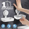 2Pcs Plastic Suction Soap Dish, 3-in-1 Bathroom Set Soap Dish,