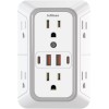 JcBlaon Outlet Extender Surge Protector - 6 Splitter with 4