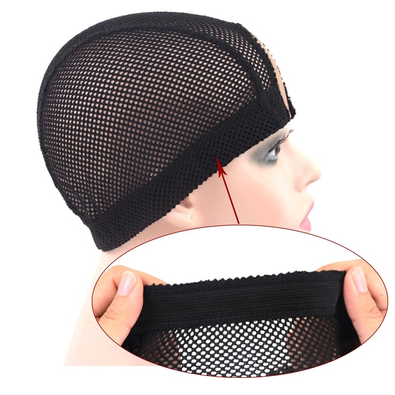 2 Pcs 1.4X3 Inch U Part Wig Cap for Making