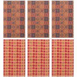 SEWACC 6sheets Flower Pattern Faux Leather Fabric for Crafts Decorative Pu Leather Material for Making Hair Accessories Bags and More