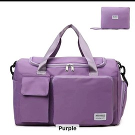 Travel Duffle Bag,Fitness Bag,Waterproof Weekender Bag with Shoe Compartment & Wet Pocket,Overnight Bag Carry on Bag Gym Tote Bag for Travel, Workout, Sport - Color: Purple