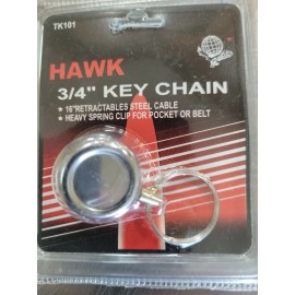 Cal Hawk Hawk Stainless Steel 3/4" Retractable Key Chain