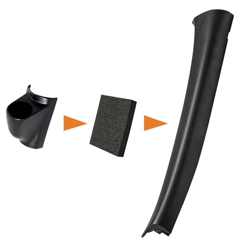 GlowShift Universal RHD Black Single Pillar Gauge Pod - Fits