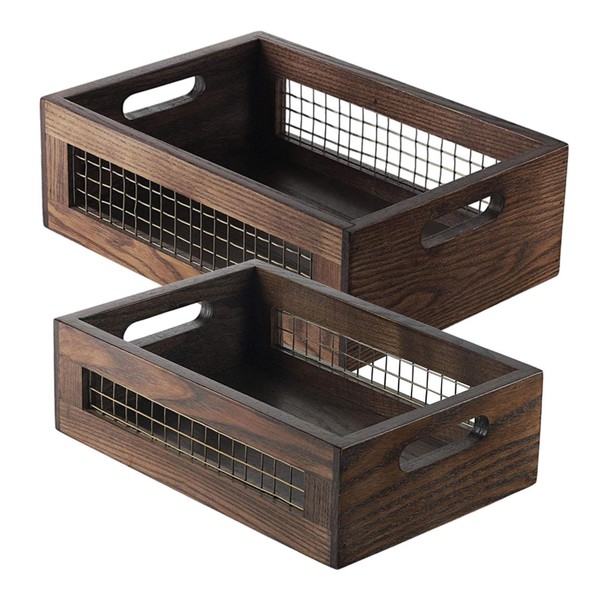 Fenteer 2x Storage Baskets Food Storage Rustic Food Display Sundries