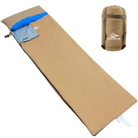 Sutekus Sleeping Bag, Outdoor Camping, Compact, Ultra Lightweight, Sleeping Bag, Envelope Type, Pillow Cover, Minimum Usage Temperature 47°F (8°C), Comfortable Temperature 59°F (15°C) (Khaki)