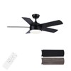 YUHAO 44 inch Black Ceiling Fan with Lights and Remote